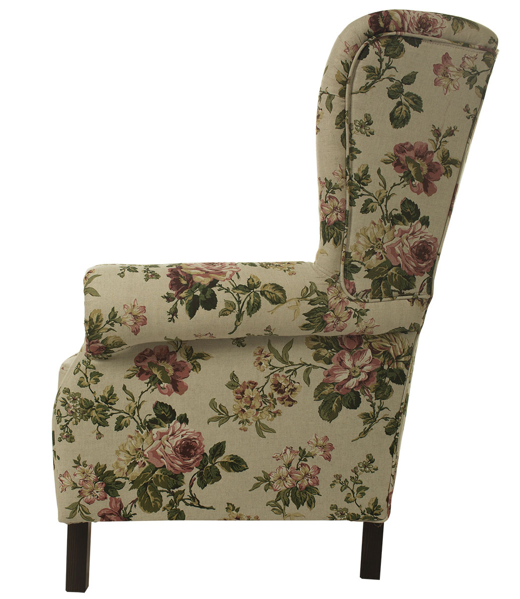 Кресло серое с цветами