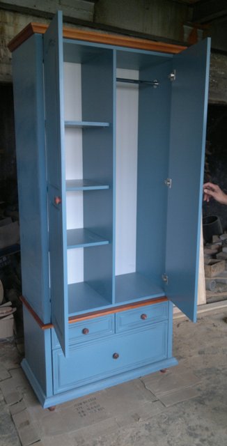 шкаф, мебель цветная в стиле кантри