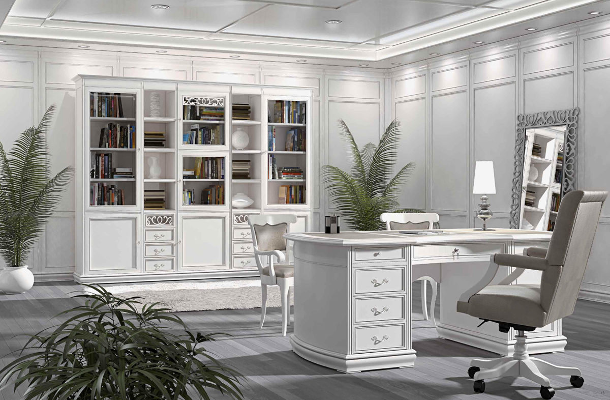 Книжная стенка 307 Bianco Anticato Madeira мебель Италия Книжная стенка Италия